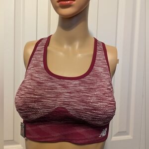 NEW BALANCE Women's Sports Bra Large IMPACT~Style112002 Deep Jewel.